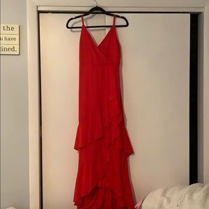 Lulus red ruffle dress